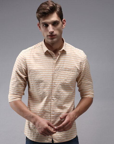 striped patch-pocket shirt