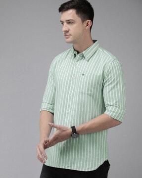 striped patch-pocket shirt