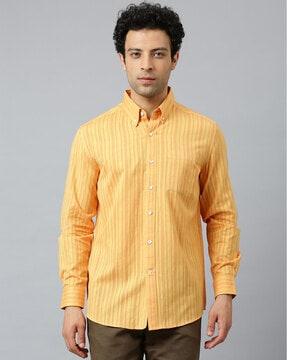 striped patch-pocket shirt