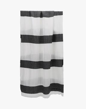 striped pattern stole with logo detailing