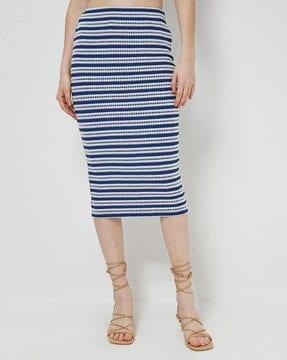 striped pencil skirt