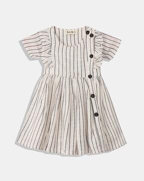 striped petti dress with ruffles