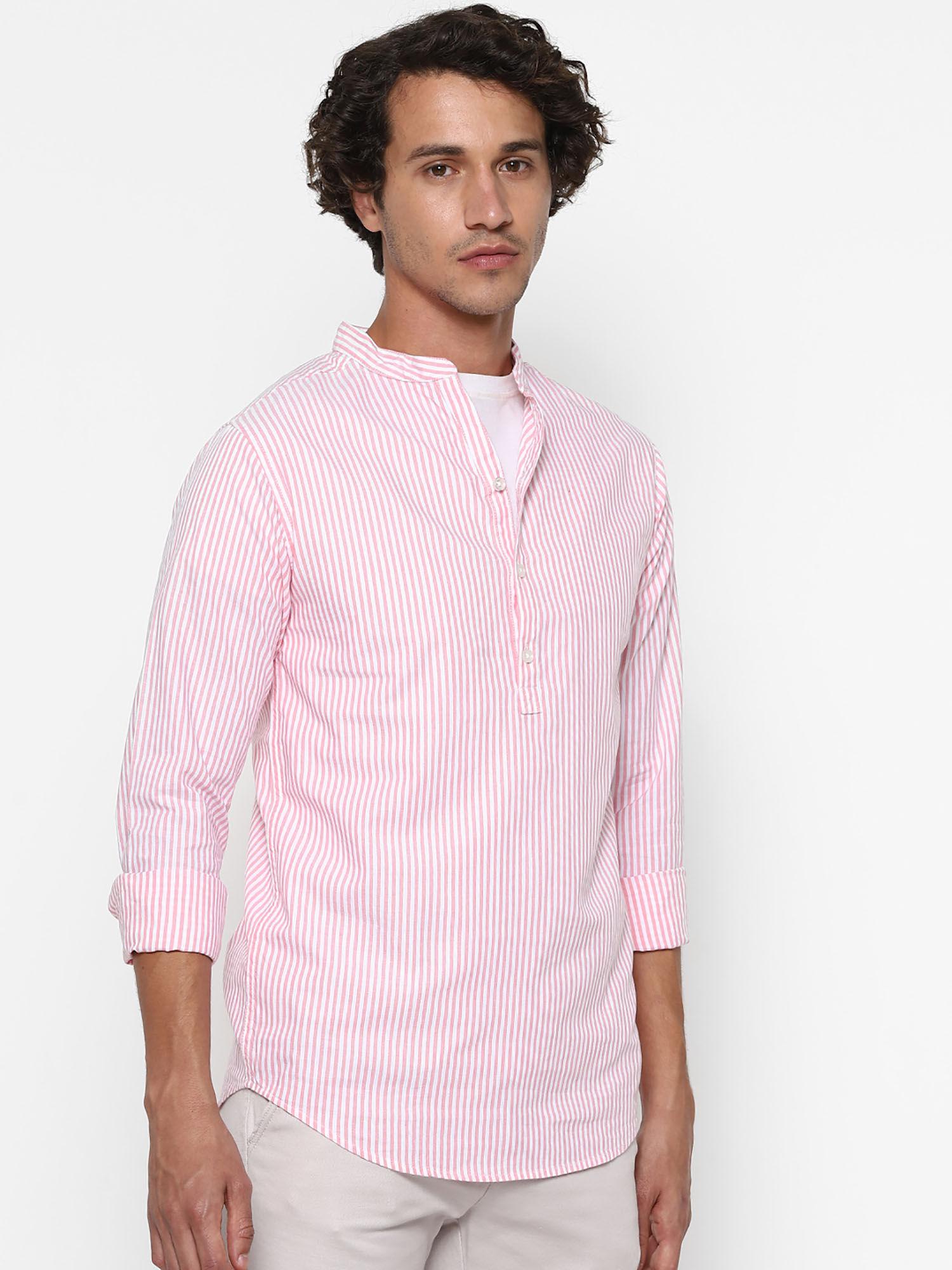 striped pink casual shirt