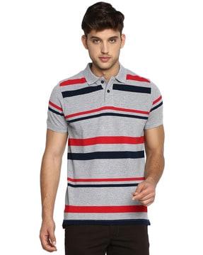 striped polo slim fit t-shirt