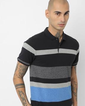 striped polo t-shirt