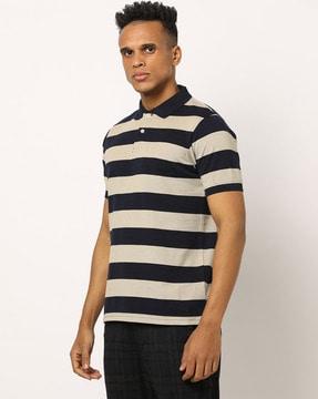 striped polo t-shirt