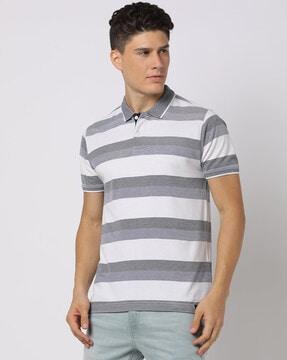 striped polo t-shirt