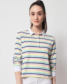 striped polo t-shirt