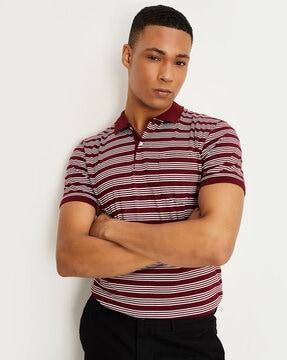 striped polo t-shirt