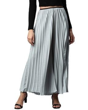 striped print ankle length palazzos