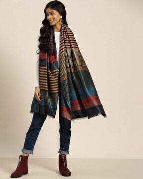striped print kashmiri shawl