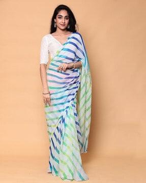 striped print saree