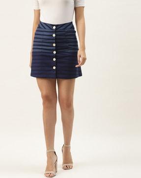 striped printed  straight skirt