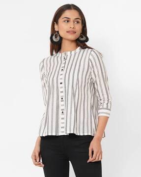 striped printed regular relaxed fit shirt