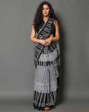 striped pure cotton saree