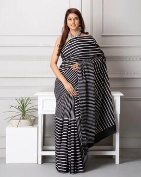 striped pure cotton saree