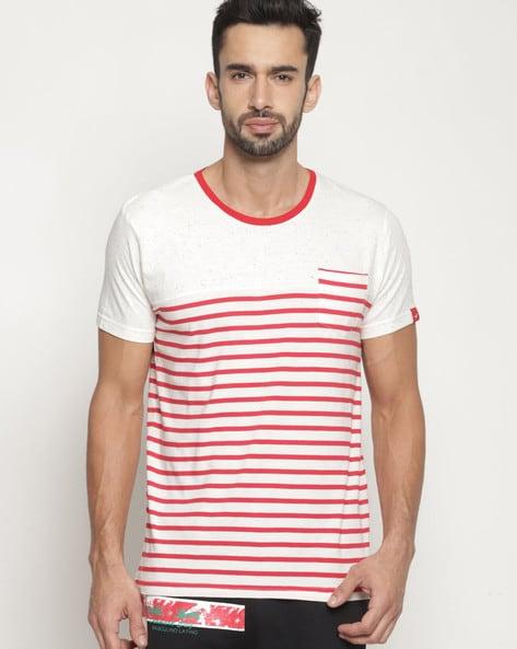 striped regular fit crew- neck t-shirt