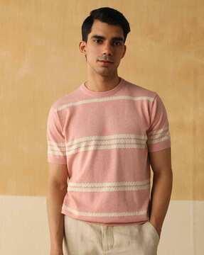 striped regular fit crew-neck t-shirt