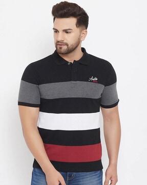 striped regular fit polo t-shirt