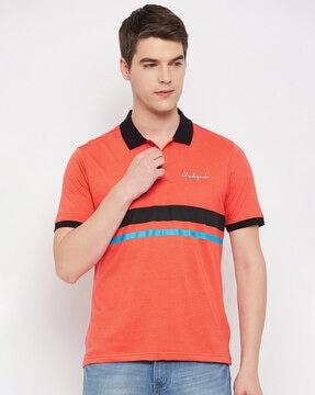 striped regular fit polo t-shirt