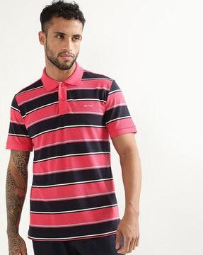 striped regular fit polo t-shirt