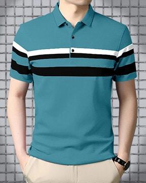 striped regular fit polo t-shirt