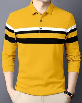 striped regular fit polo t-shirt