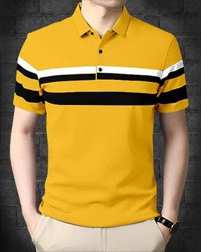 striped regular fit polo t-shirt