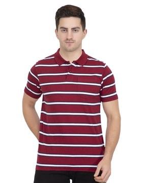 striped regular fit polo t-shirt