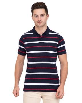 striped regular fit polo t-shirt