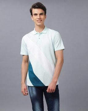 striped regular fit polo t-shirt