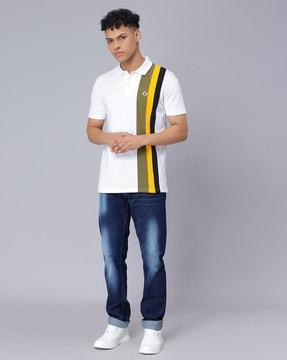 striped regular fit polo t-shirt