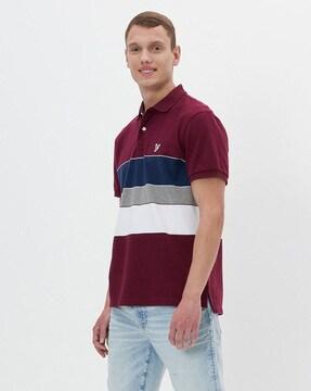 striped regular fit polo t-shirt