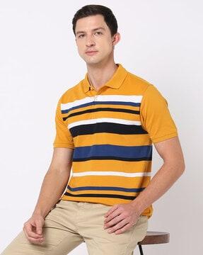 striped regular fit polo t-shirt