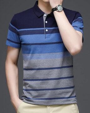 striped regular fit polo t-shirt