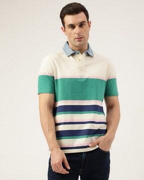 striped regular fit polo t-shirt