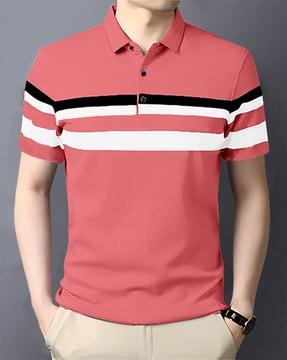 striped regular fit polo t-shirt