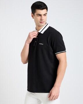 striped regular fit polo t-shirt