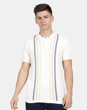 striped regular fit polo t-shirt