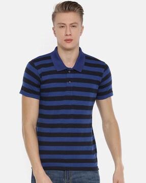 striped regular fit polo t-shirt