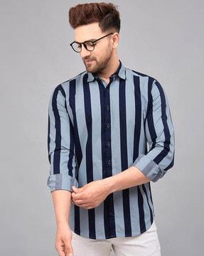 striped regular fit shirt