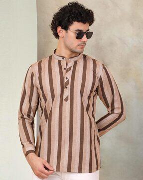 striped regular fit short kurta