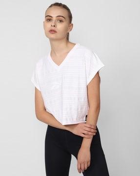 striped regular fit v-neck t-shirt