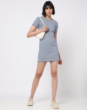 striped relaxed fit bodycon dress