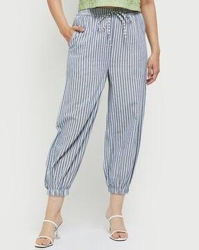 striped relaxed fit jogger pants