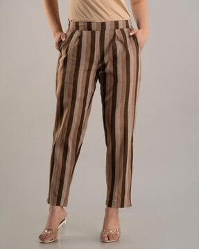 striped relaxed fit pants with insert pockets