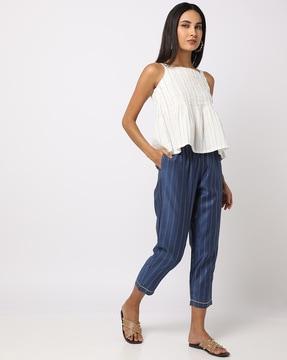 striped relaxed fit pants