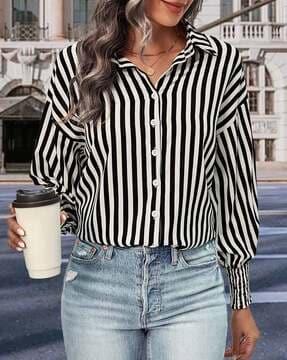 striped relaxed fit shirt