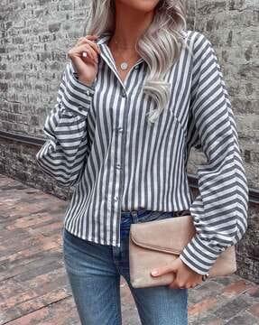 striped relaxed fit shirt