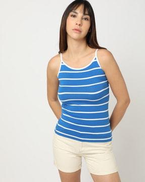 striped round-neck camisole